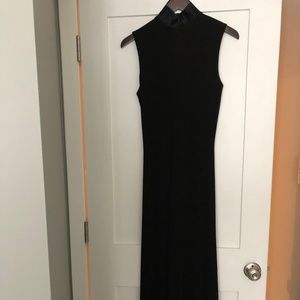 Village Set Vintage Long Dress w/ Satin Neckline
